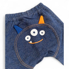 Adorable Monster Face Denim Pant