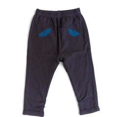 Kids' Gray Jogger Pants with Cartoon Bear Back Pocket
