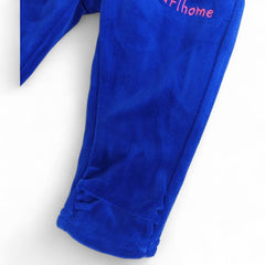 Cozy & Stylish Blue Baby Pants with Polka Dot Pockets