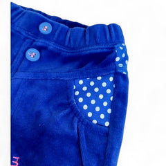 Cozy & Stylish Blue Baby Pants with Polka Dot Pockets