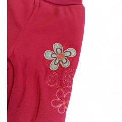 Baby Girls' Pink Jogger Pants with Floral Embroidery