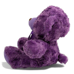 Cuddly Purple Plush Teddy Bear with Satin Bow