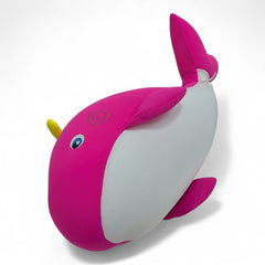 Adorable Pink Whale Plush Toy with Yellow Spout