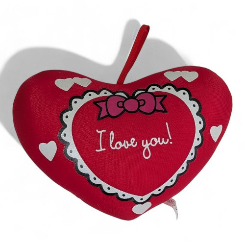 "I Love You" Printed Red Heart-Shaped Plush Pillow