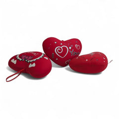 "I Love You" Printed Red Heart-Shaped Plush Pillow