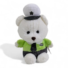 Adorable White Teddy Bear in Uniform