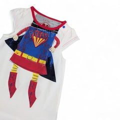 Playful Superhero Graphic Sleeveless T-Shirt Dress