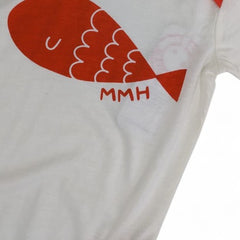 Adorable Red Fish Baby Romper with "MMH" Graphic