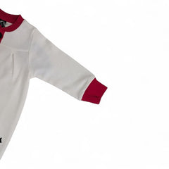 Adorable Duck Graphic Baby Romper with Red & Blue Accents