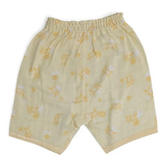 Yellow/Cream Cotton Baby Shorts with Print