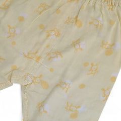 Yellow/Cream Cotton Baby Shorts with Print