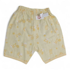 Yellow/Cream Cotton Baby Shorts with Print