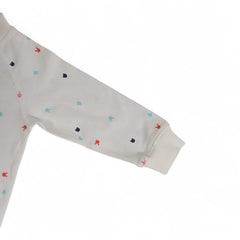 White Multi-Color Confetti Dot Baby Romper