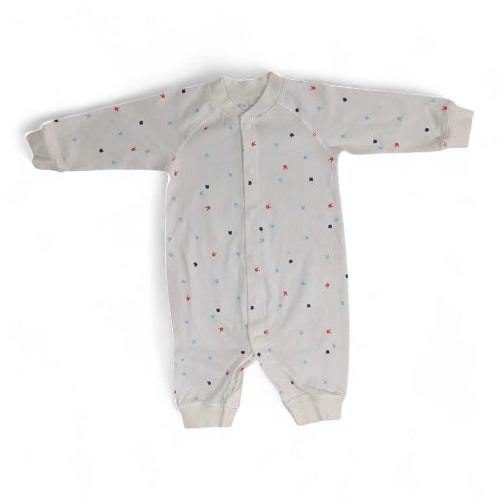 White Multi-Color Confetti Dot Baby Romper
