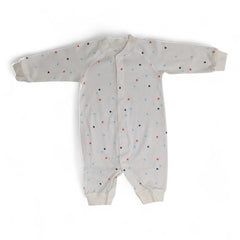 White Multi-Color Confetti Dot Baby Romper