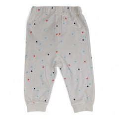 White Multi-Color Confetti Dot Baby Jogger Pants