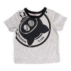 Grey and Blue Character Logo Baby T-Shirt and Shorts Set