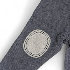 Grey Pinstripe Baby Harem Pants with Pig & Patch Knee Details