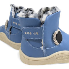 Blue Faux-Fur Lined Koala/Bear Baby Winter Boots
