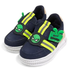 Navy Blue and Green Toddler Sneakers