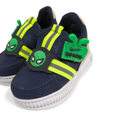 Navy Blue and Green Toddler Sneakers