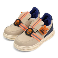Beige & Navy Spider-Man Toddler Sneakers