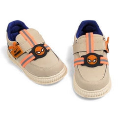Beige & Navy Spider-Man Toddler Sneakers