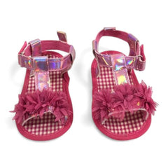 Sparkling Hot Pink Tulle Flower Baby Sandals