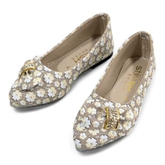 Girls Stylish Golden Ballet Pumps