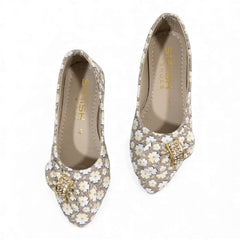 Girls Stylish Golden Ballet Pumps