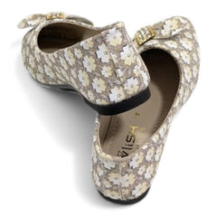 Girls Stylish Golden Ballet Pumps