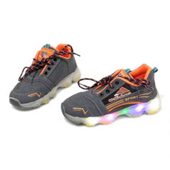 "SPORT" Kids Grey & Orange Sneakers