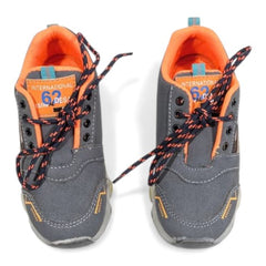 "SPORT" Kids Grey & Orange Sneakers