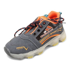 "SPORT" Kids Grey & Orange Sneakers