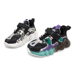 Blue & White Abstract Bubble Sole Sneaker