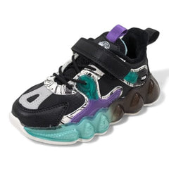 Blue & White Abstract Bubble Sole Sneaker