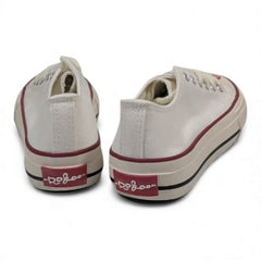 Classic White Canvas Sneakers with Red Accents