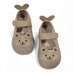 Cozy Brown Bear Hug Quilted Mary Jane Baby Shoes