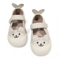 Sweet White Heart Rabbit Soft Sole Mary Jane Baby Shoes