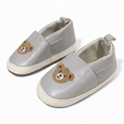 Soft Step Bear Embroidered Baby Shoes