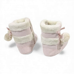 Snuggle Puffs: Pink Ultra-Warm Faux-Fur Baby Booties