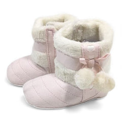 Snuggle Puffs: Pink Ultra-Warm Faux-Fur Baby Booties