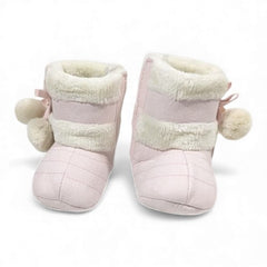 Snuggle Puffs: Pink Ultra-Warm Faux-Fur Baby Booties