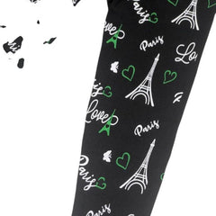 Chic Paris Themed Black Leggings