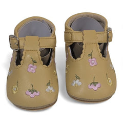 Little Blossom T-Strap Baby Shoes -Yellow