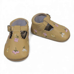 Little Blossom T-Strap Baby Shoes -Yellow