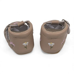 Little Blossom T-Strap Baby Shoes -Brown