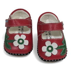 Wild Flower Soft Sole Baby Pre-Walkers -Red