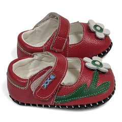 Wild Flower Soft Sole Baby Pre-Walkers -Red
