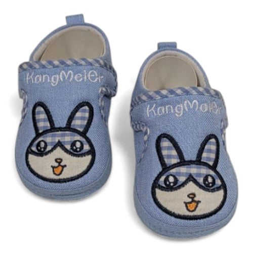 Soft Sole Blue Bunny Baby Booties